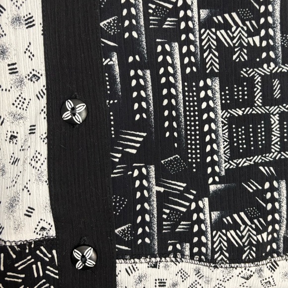 B&W funky patchwork button down, 10P - Picture 6 of 12